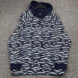 Ethika Hoodie Men XXL Blue Tiger Camo Pullover Long Sleeve Drawstring 2XL